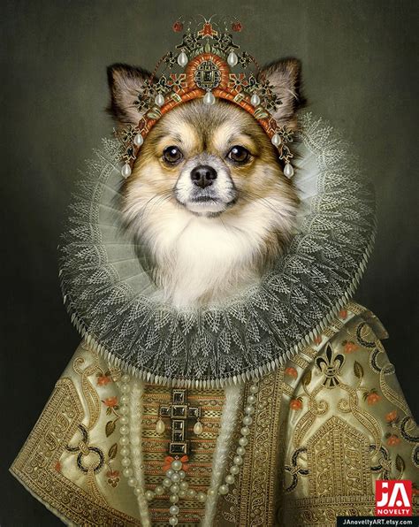 Queen Custom Pet Portrait Royal Pet Pet Portrait Dog Wall Art Regal