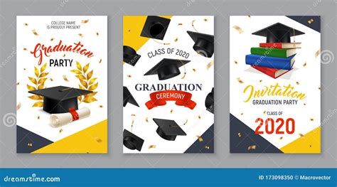 Realistic Graduation Banners Stock Vector Illustration Of Ceremony