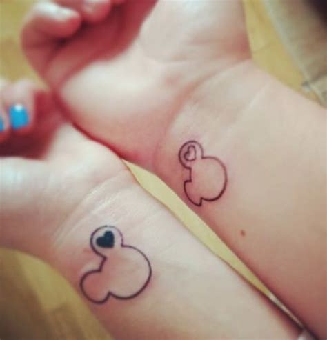 Disney Twin Tattoos Matching Tattoos Cute Sister Tattoos
