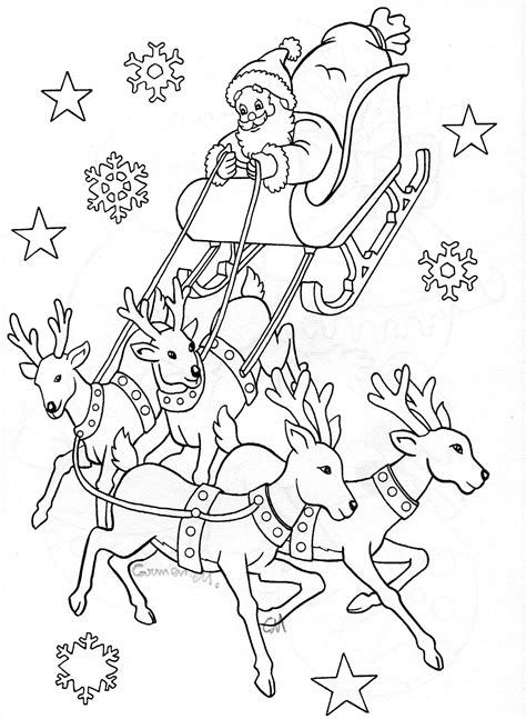 Christmas Coloring Pages Santa Sleigh At Coloring Page