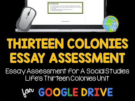 Thirteen Colonies Essay Assessment Teaching Resources