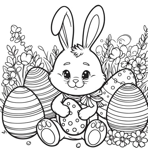 easter egg coloring page with decorative eggs vector black and white 36287925 vector art at vecteezy