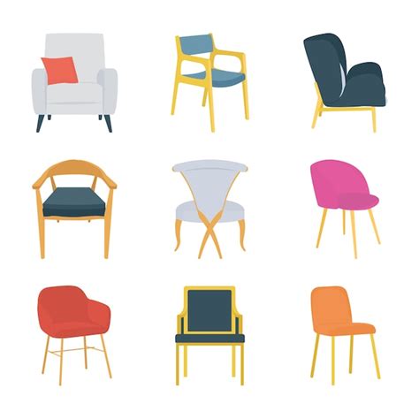 Premium Vector Sitting Chairs Flat Icons