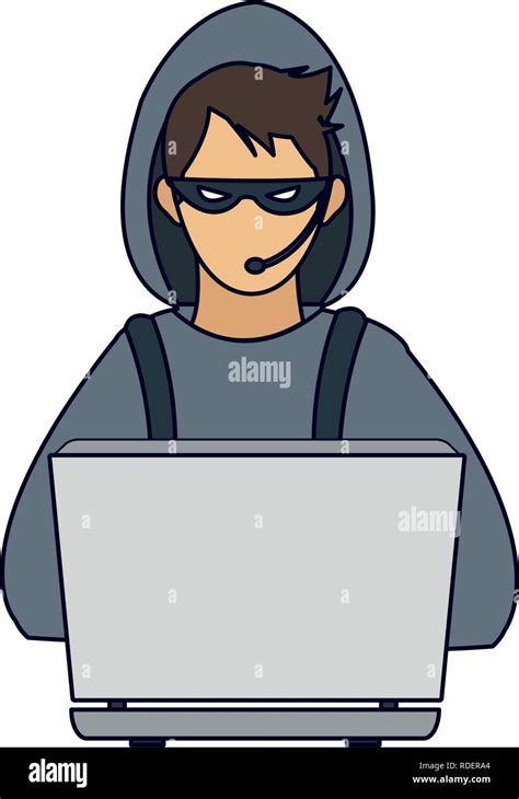 Hacker With Laptop Stock Vector Image And Art Alamy