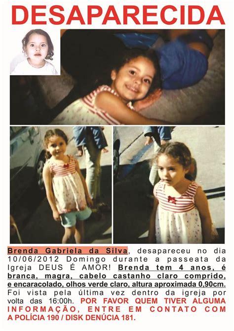Momento Verdadeiro Recebe Fotos Mais Recentes Da Crian A Desaparecida Brenda Gabriela Da Silva