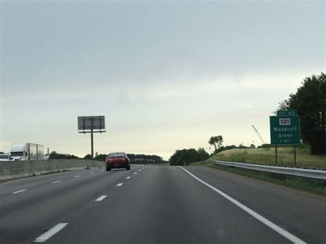 South Carolina Interstate 85 Northbound Cross Country Roads