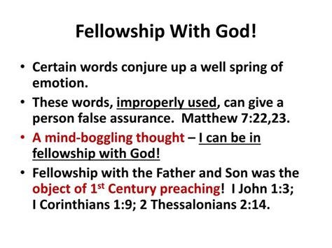 Ppt Fellowship With God Powerpoint Presentation Free Download Id