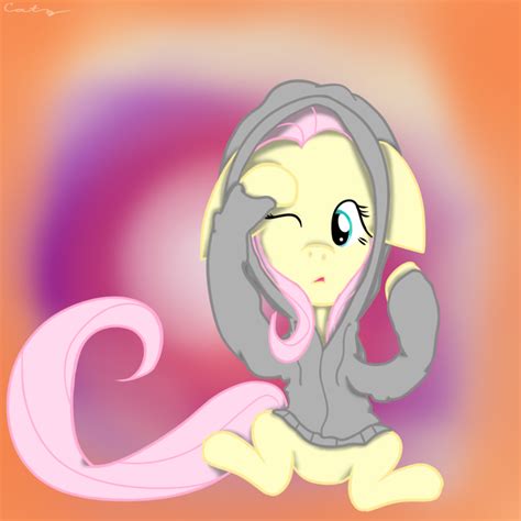 Fluttershy Is Confused In A Hoodie By Catz537 On Deviantart