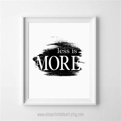 Less Is More Minimalist Print Modern Typography Quote Posters Wall