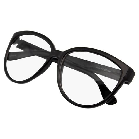 Womens Retro Nerd Clear Lens Fashion Cat Eye Glasses Emblem Eyewear