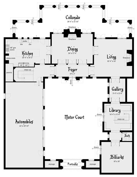 Scottish Highlands Castle Main Floor Plan With 5 Bedrooms 4 Baths