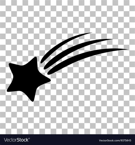 Shooting Star Sign Flat Style Black Icon Vector Image