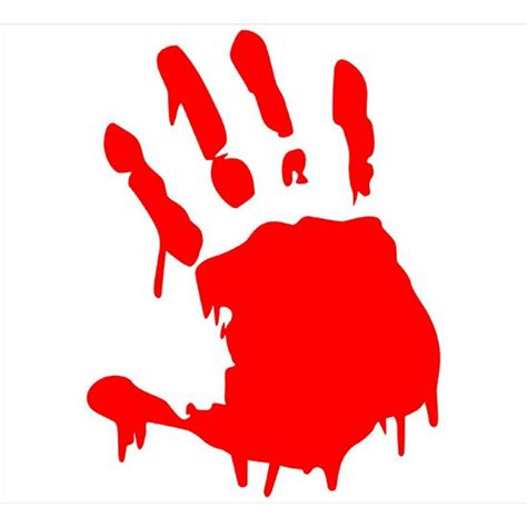 Two2 Red Bloody Hand Print Car Decal Vinyl Window Wall Sticker