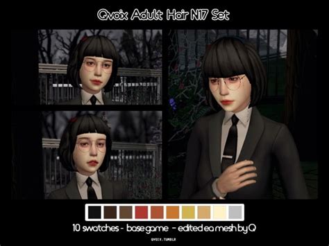 Hair N17 Set At Qvoix Escaping Reality Sims 4 Updates