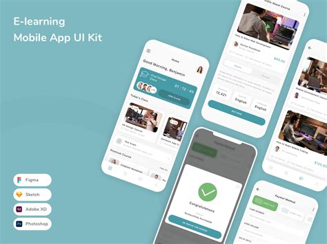 E Learning Mobile App Ui Kit Uplabs
