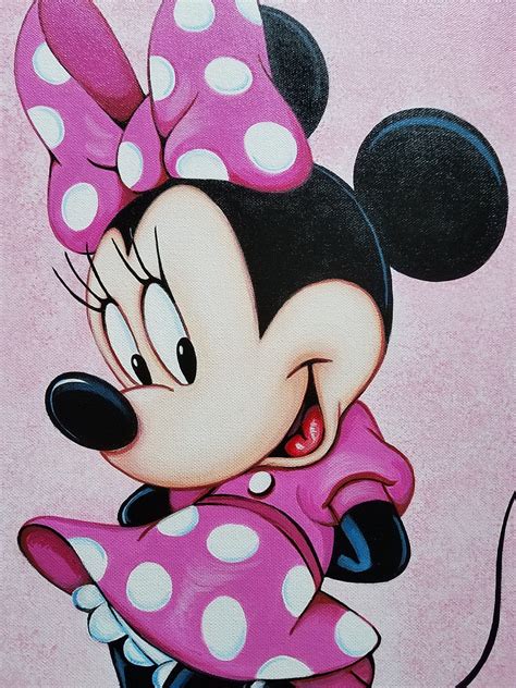 Original Minnie Mouse Acrylic Painting Canvas Wall Art Decor Etsy