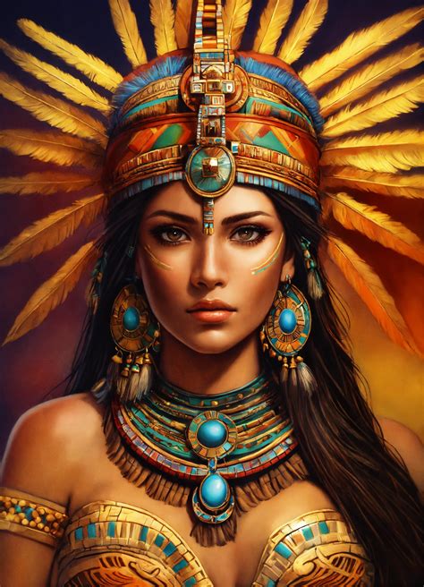 Lexica Aztec Princess Realistic Portrait High Detail High Resolution Airbrush Style