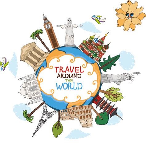 Travel Landmark Clip Art Travel Around The World Vector Png