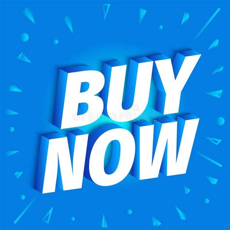 Buy Now 3d Letters On A Blue Background Advertising Poster Slogan