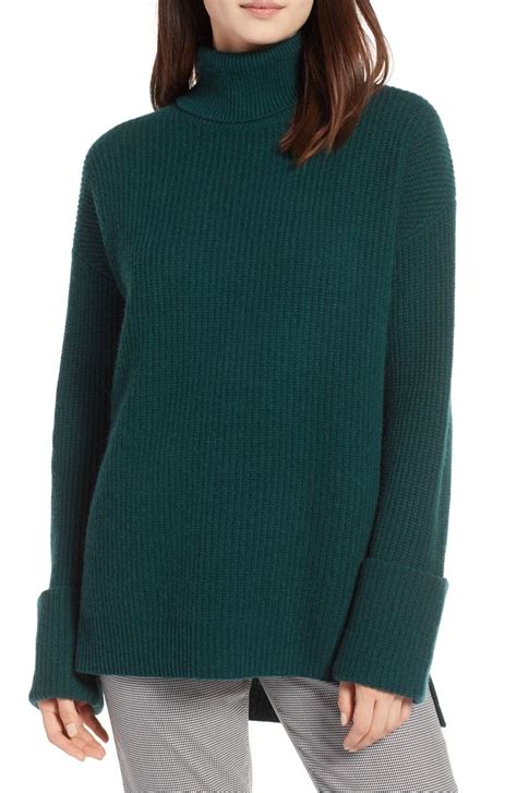 Free Shipping And Returns On Halogen® Wide Cuff Turtleneck Cashmere
