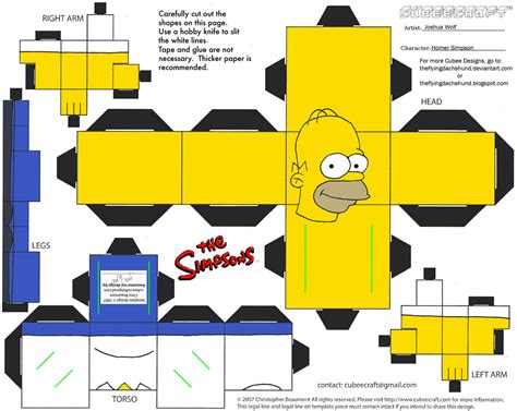 Homer Simpson Papercraft Toy Free Printable Papercraft Templates