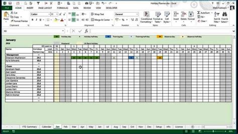 Staff Holiday Planner Excel Template Sampletemplatess Sampletemplatess