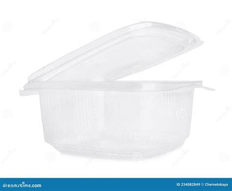 Empty Plastic Container For Food Isolated On White Stock Image Image