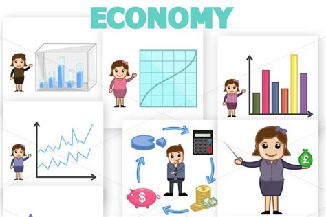 30 Economy Concepts Cartoons Custom Designed Illustrations
