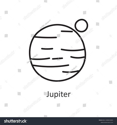 Jupiter Vector Outline Icon Design Illustration Stock Vector Royalty