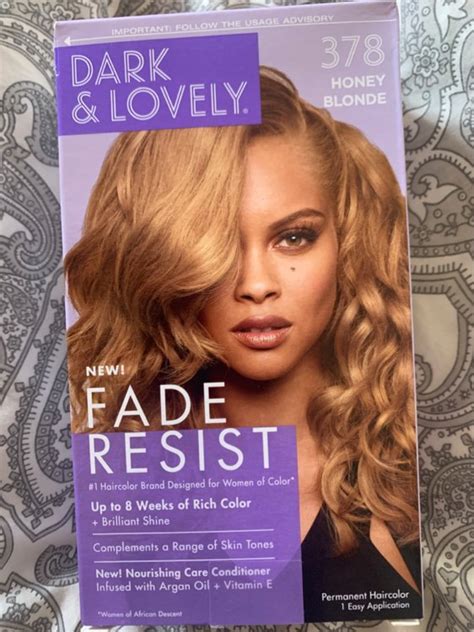 dark and lovely fade resist rich conditioning hair color permanent hair dye 378 honey blonde