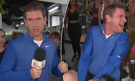Sunrise Weatherman Sam Mac Gets Flustered At A Women Only Gym Daily Mail Online