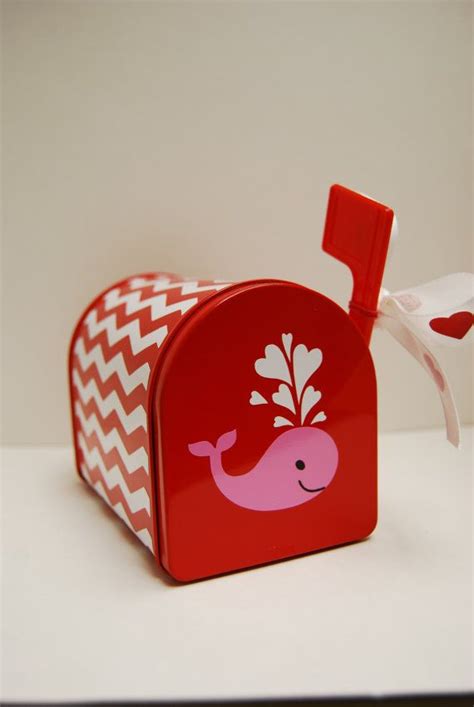 Chevron Valentine Mini Mailbox Tin Etsy Valentines Cards For Kids
