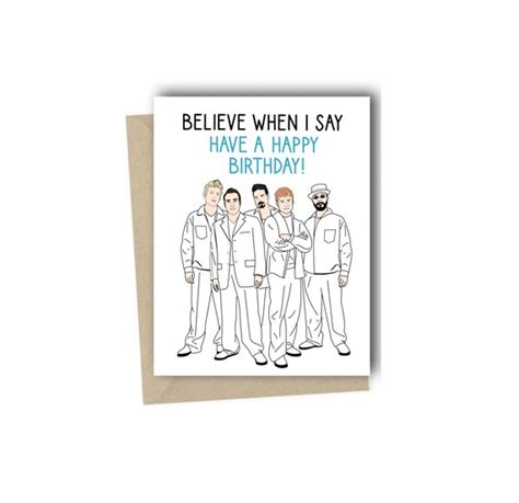 Boy Band Card Backstreet Boys Birthday Card Greeting Card Etsy