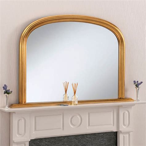 Rounded Decorative Gold Overmantle Mirror Mirrors Homesdirect365