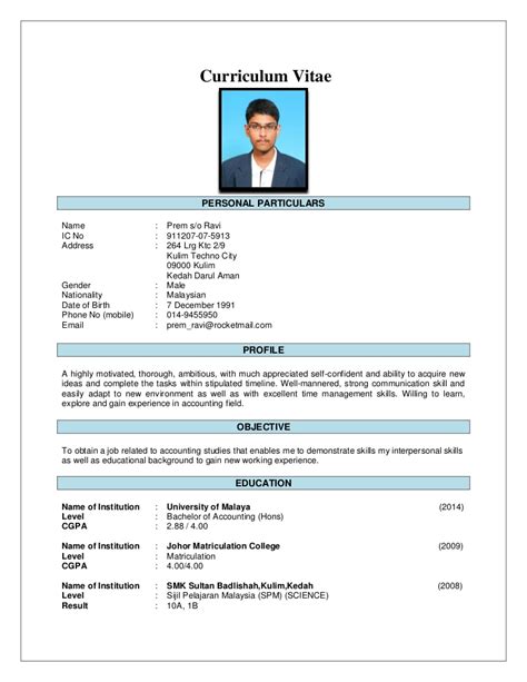 Contoh resume, cover letter & curriculum vitae terbaik. Resume