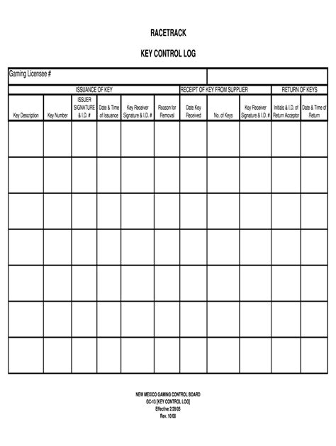 Key Log Template Fill And Sign Printable Template Online Us Legal Forms