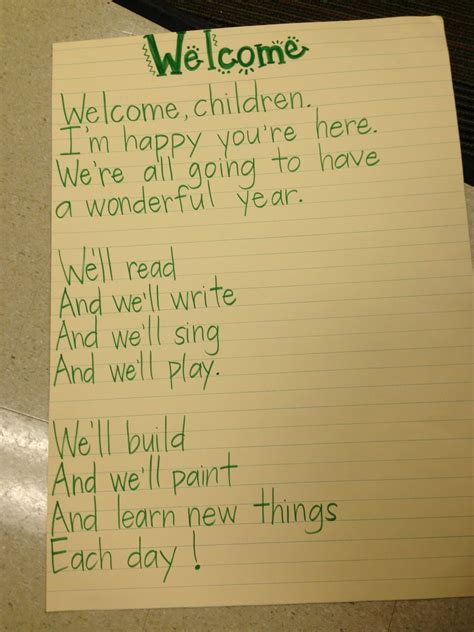Welcome Poem First Day Of School Welcome Poems Back To School Poem