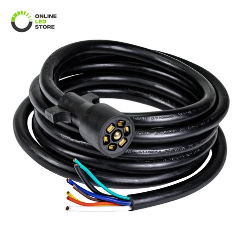 Trailer electrical connectors come in a variety of shapes and sizes. 7-Way Trailer Light Wiring Plug Extension Cable Double-Prong 10-14 AWG [Copper Terminals ...