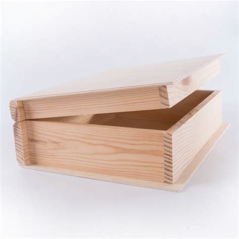 Free in store pick up. Large Plain Wooden Book Shaped Box Case/ Wood Trinket ...
