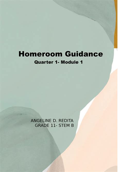 Homeroom Guidance Q1 Module 1 Homeroom Guidance Quarter 1 Module 1