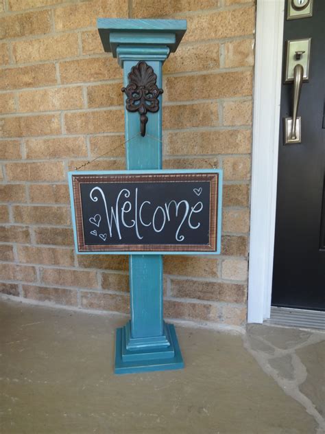 Sign Post With Chalkboard Sign Can Say Anything To Welcome Your