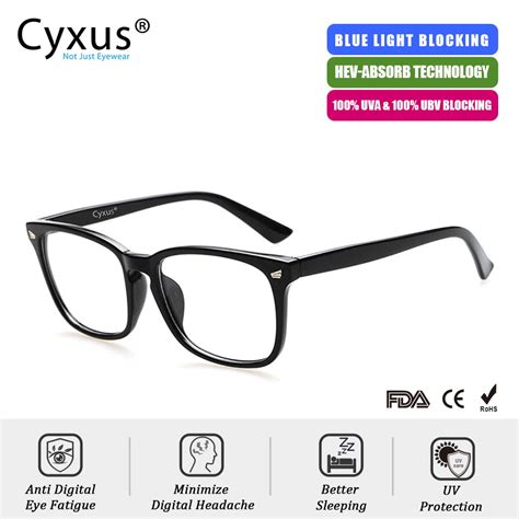 Accessories Computer Glasses Black Blocking Uv Cyxus Blue Light Filter Anti Eye Strain Women