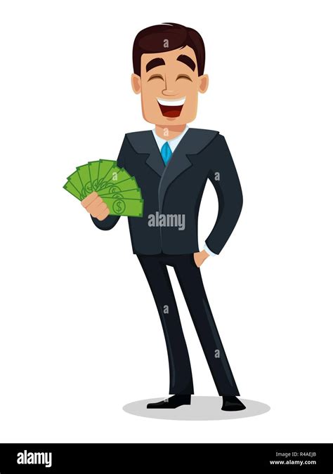 Business Man Cartoon Character In Formal Suit Handsome Businessman