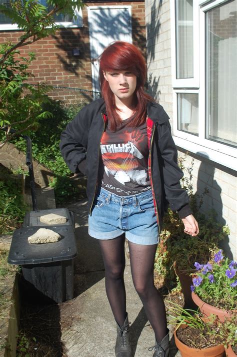 Gabby Tilley Urban Outfitters Metallica Tee Levis Shorts