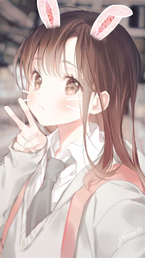 Kawaii Anime Girl Peace Sign Anime Wallpaper Hd