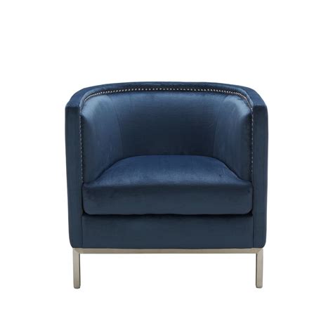 Low armrests offer stability as well as ease of movement. Sunpan Wales Ink Blue Armchair | Blue armchair, Armchair ...