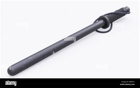 A Police Baton Isolated On A White Background 3d Illustration Stock