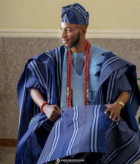 Striped Asooke Agbada Styles For Yoruba Grooms ~ Yoruba Weddings
