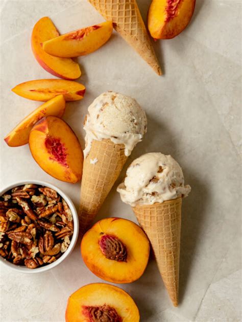 No Churn Peach Ice Cream Easy Summer Desserts Olives Thyme