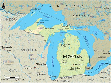 Michigan Map Of Michigan Michigan Lake Huron